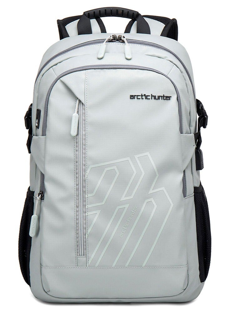 ARCTIC HUNTER Classic Laptop Travel Backpack, Casual School Work Bag with Laptop and Tablet Compartment for Men, White  - Image 1