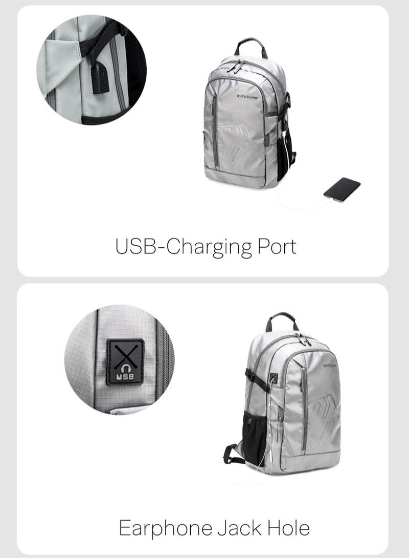 ARCTIC HUNTER Classic Laptop Travel Backpack, Casual School Work Bag with Laptop and Tablet Compartment for Men, White  - Image 5