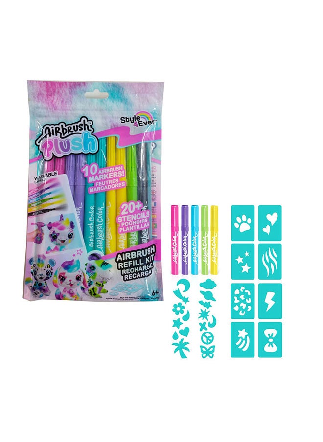 Canal Toys - Airbrush Refill Kit - 10 Pens And 2 Stencils - Image 1