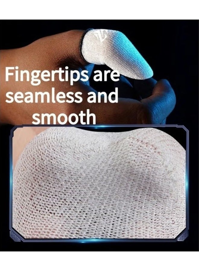 2 Pair Gaming Finger Gloves Paired, Sweat-Absorbent Odorless Breathable Touch Screen Finger Cots, Esports Finger Cover, Without Seams Finger Cot Red/White (with Box)  - Image 2