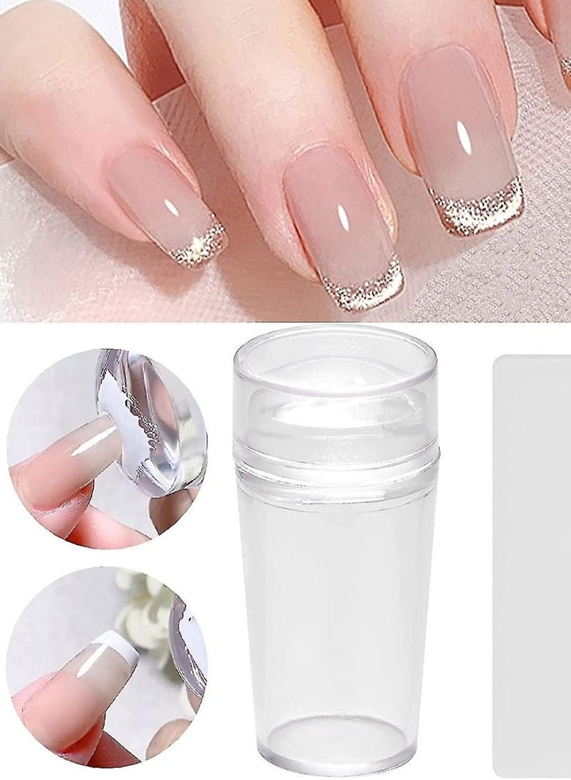 Nail Stamper Silicone Nail Art Stamper white Tip Nail Stamp Jelly Head Manicure Tools - Image 1