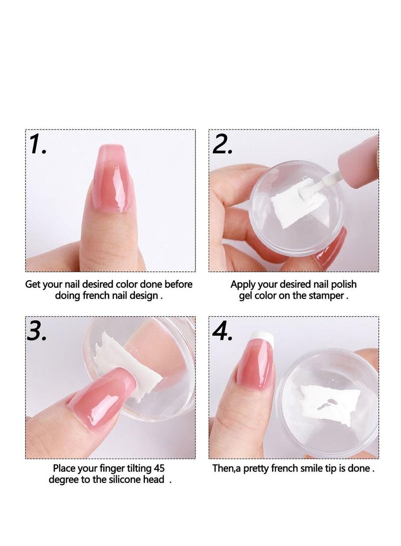 Nail Stamper Silicone Nail Art Stamper white Tip Nail Stamp Jelly Head Manicure Tools - Image 3