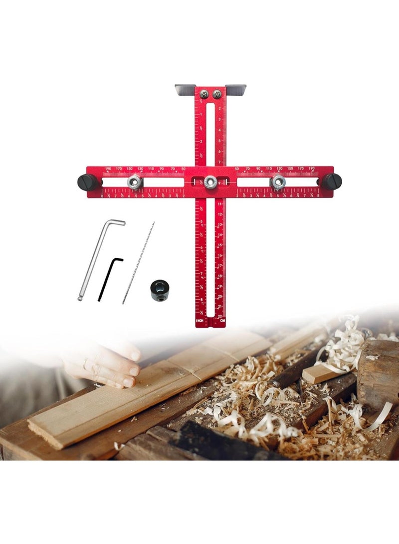GGOOT Drill Positioning Ruler Cabinet Hardware Jig Measuring Tool Woodworking T Square Ruler for Engineer - Image 4