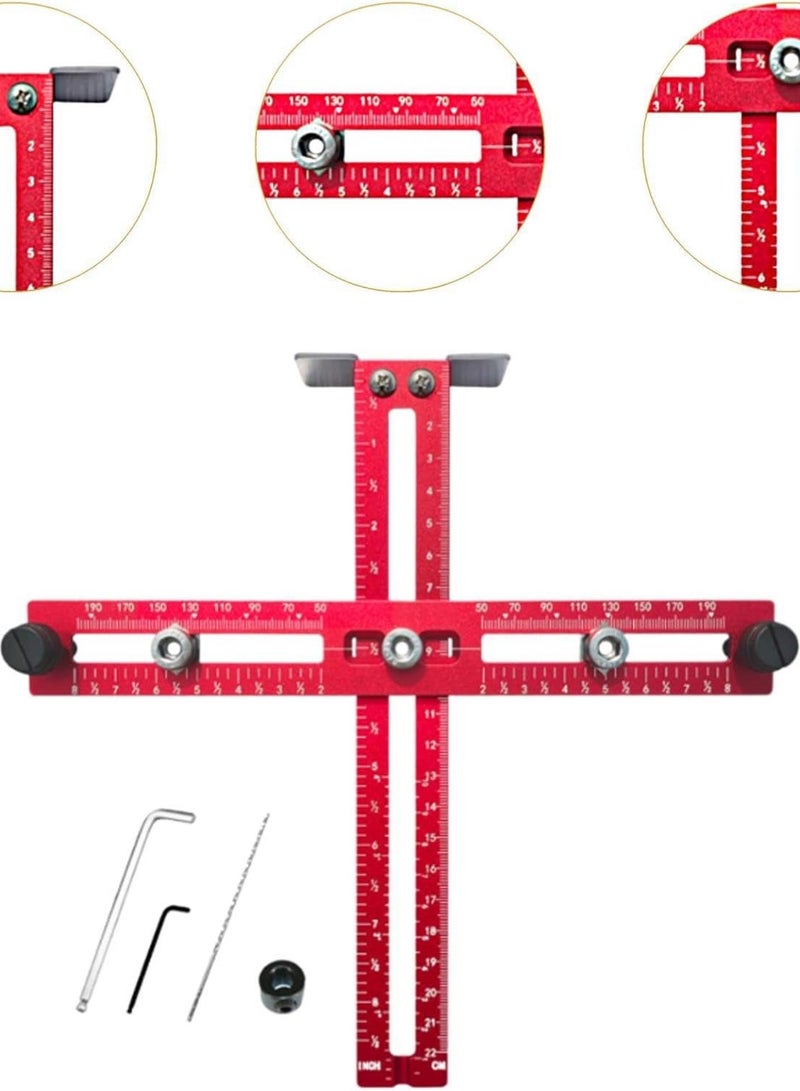 GGOOT Drill Positioning Ruler Cabinet Hardware Jig Measuring Tool Woodworking T Square Ruler for Engineer - Image 5