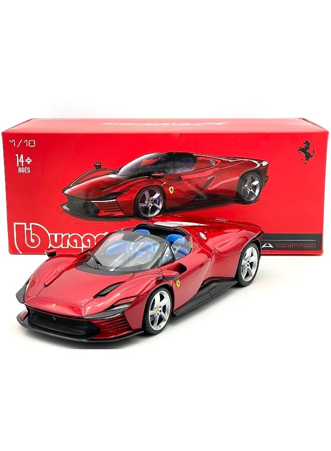 Bburago Signature Ferrari Daytona SP3 Open Roof Magna Die-cast Car (Rosso Magna, 1:18) - Image 1