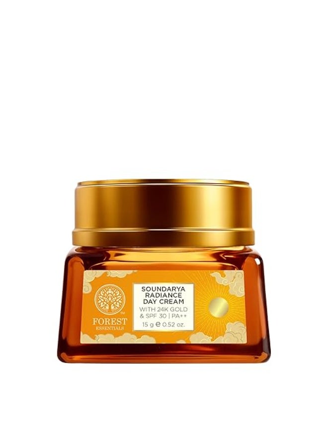 Forest Essentials Bestselling Soundarya Radiance Day Cream with 24K Gold & SPF 30 PA++ | Anti Ageing Moisturiser for Glowing Skin | For all skin types - Image 1