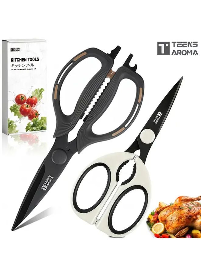 2 Piece Stainless Steel Multi Function Scissors Heavy Duty Poultry Shears - Image 1