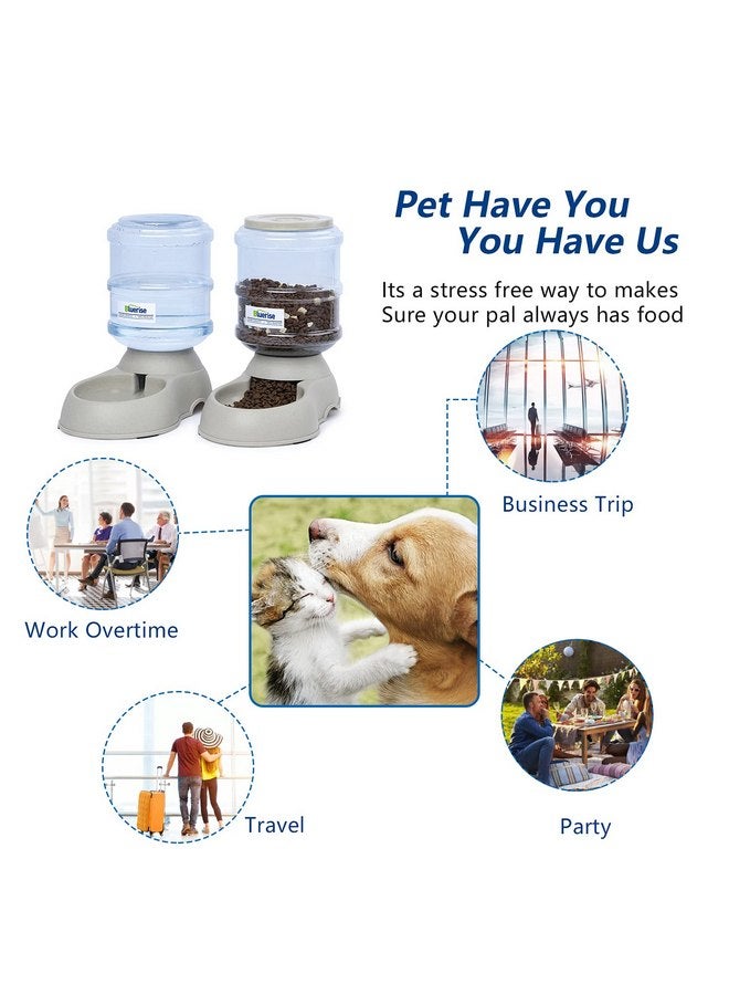 BLUERISE Pet Feeder and Water Food Dispenser Automatic for Dogs Cats, 100% No BPA, Gravity Refill, Easily Clean, Self Feeding for Small Large Pets Puppy Kitten Rabbit Bunny - Image 3