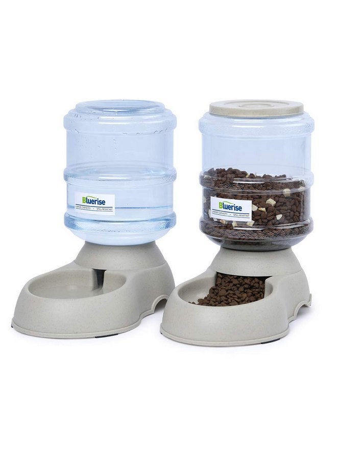 BLUERISE Pet Feeder and Water Food Dispenser Automatic for Dogs Cats, 100% No BPA, Gravity Refill, Easily Clean, Self Feeding for Small Large Pets Puppy Kitten Rabbit Bunny - Image 1