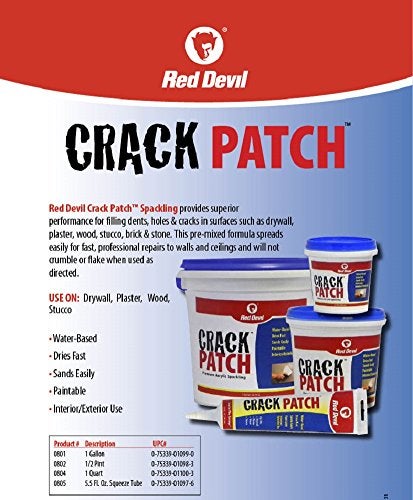Red Devil 0802 Crack Patch Premium Acrylic Spackling, 1/2 Pint - Image 4