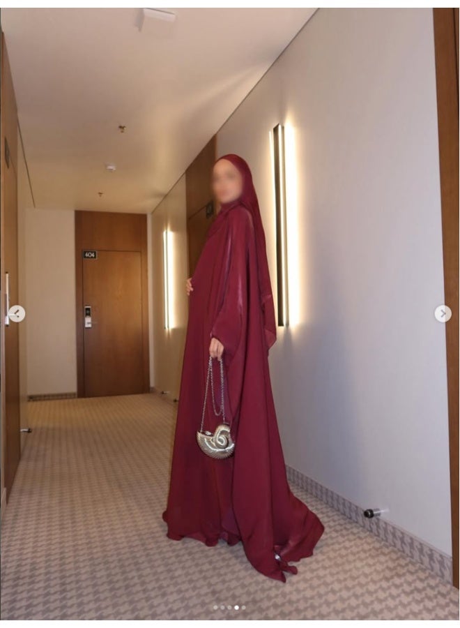 أربع قطعة مجموعة فستان الشرق الأوسط العادي فضفاضة فستان رداء أنيق - Image 1