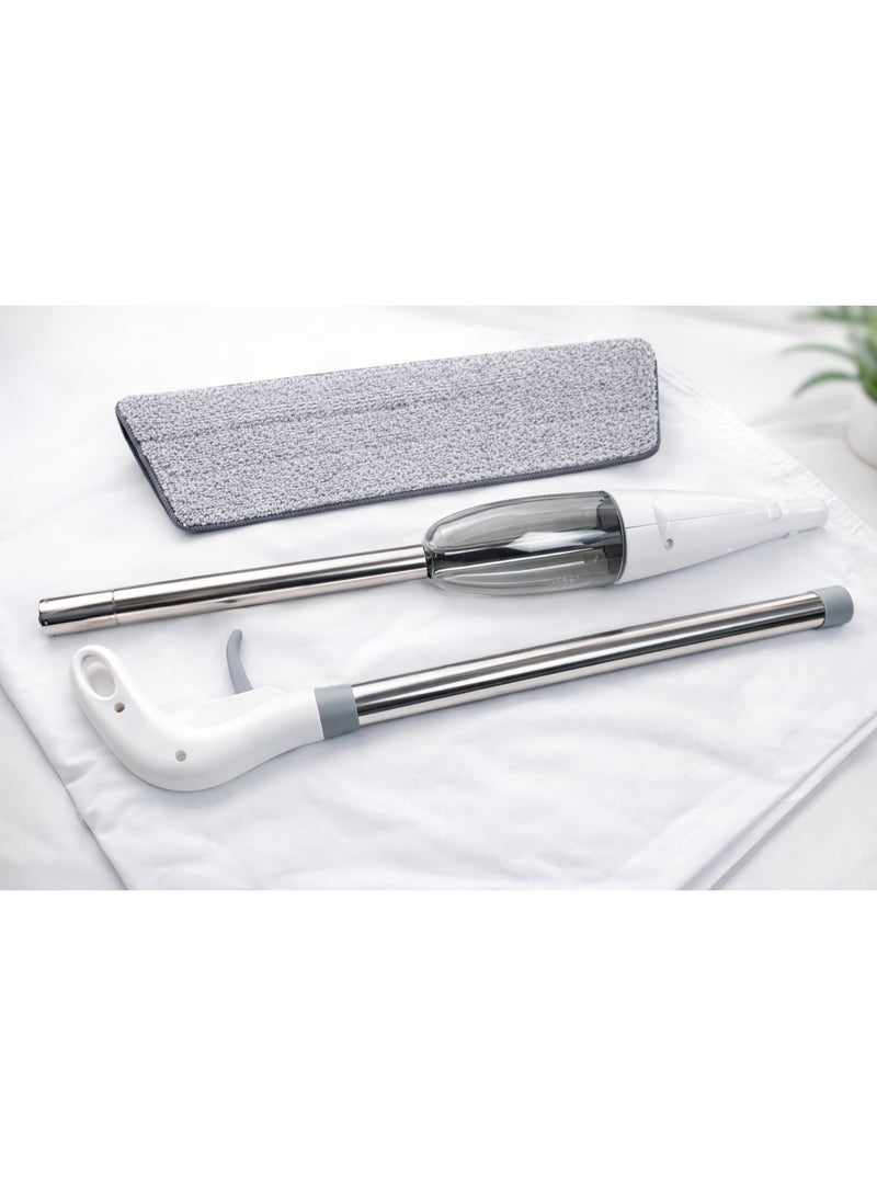 ممسحة مائية فاخرة برذاذ مع زجاجة قابلة لإعادة الملء | ممسحة مسطحة من الألياف الدقيقة للتنظيف الرطب والجاف للأرضيات | ممسحة خفيفة الوزن بدون استخدام اليدين للمنزل والمطبخ والمكتب - Image 2