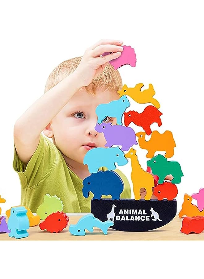 IAF Animals Bricks Equilibrium Puzzles Toys, Preschool Early Educational Sorting Games for Toddler, Kids, Children (Wild Animal)