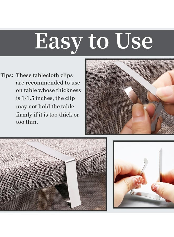 12PCS مقاطع قماش المائدة من الفولاذ المقاوم للصدأ ، مقاطع طاولة طعام ثقيلة لحفلات زفاف نزهة - Image 3