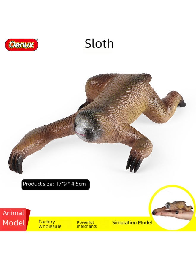 Simulation Animal Model Children's Science And Education Cognition Solid Static Sloth Long Arm Orangutan Monkey Toy Ornaments-Color:JZ-Big Tree Lazy - Image 2