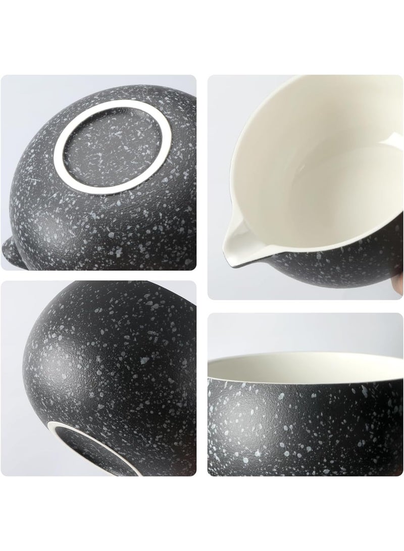 كينجمازي طقم خفاقة الماتشا الأسود، مجموعة ماتشا من 5 قطع، طقم ماتشا احتفالي ياباني مع خفاقة ووعاء بفوهة، حامل الخفاقة + خفاقة من الخيزران + مغرفة + مصفاة شاي، طقم ماتشا مصنوع يدويًا لتحضير شاي الماتشا التقليدي - Image 3