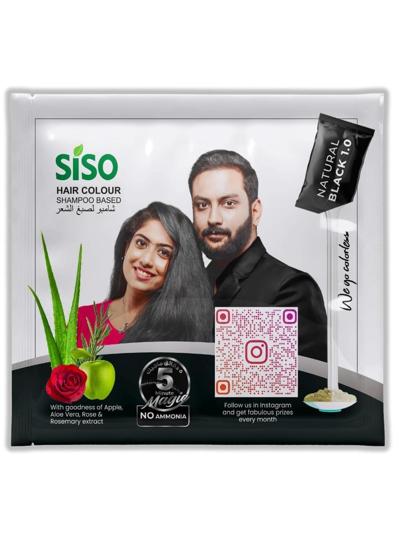 Siso Slim Hair Colour Shampoo Based Natural Black 10 x 20g - Image 2