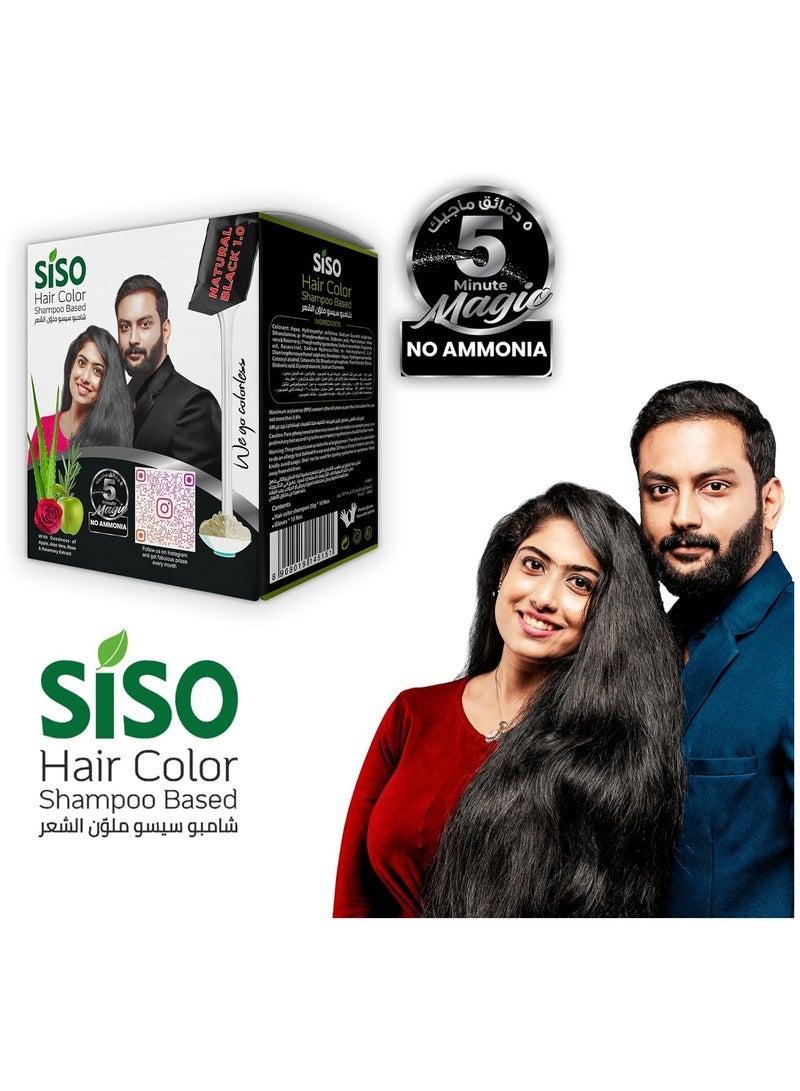 Siso Slim Hair Colour Shampoo Based Natural Black 10 x 20g - Image 3