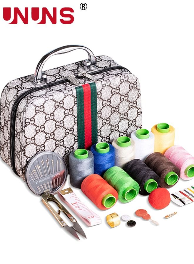UNUNS Sewing Kit with Bag, Sewing Tools Kit Sewing Supplies for Home Travel and Kids Machine, Contains Thread, Needles, Scissors, Thimble, Tape Measure etc  - Image 1
