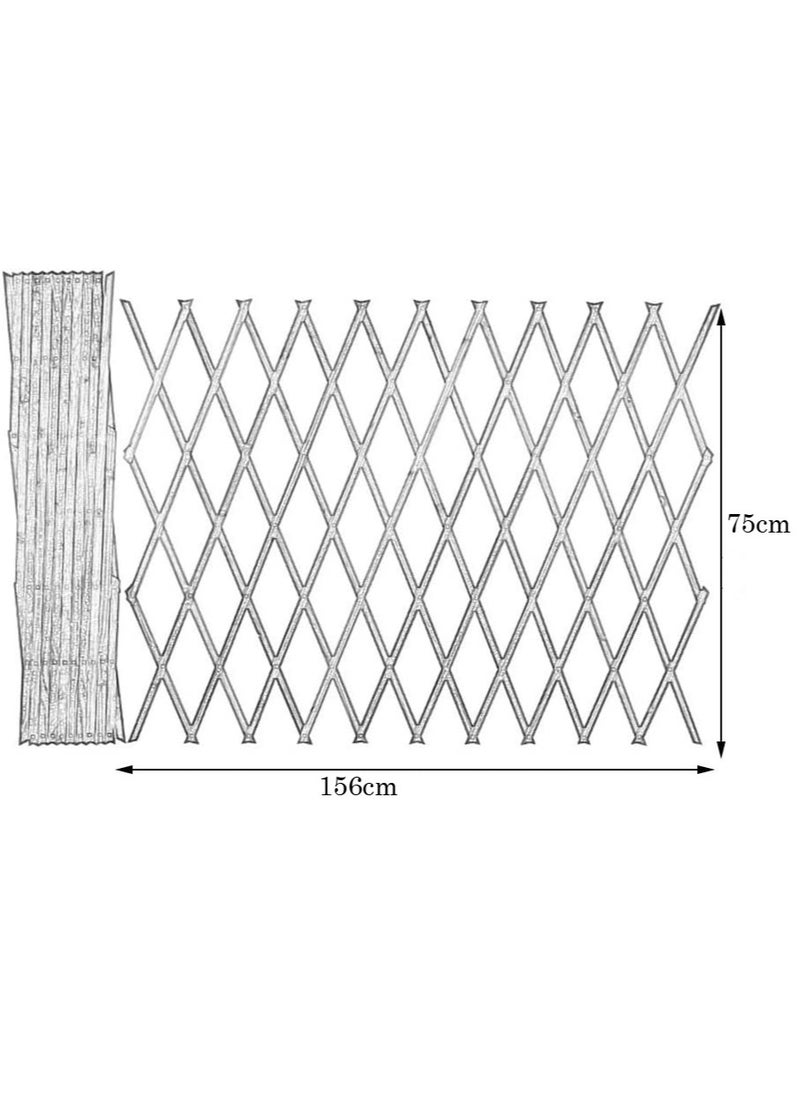 LINGWEI - Wooden Expendable Garden Fence Wooden Trellis Fence Portable Wood Wicker Expandable Wicker Fence For Home Hanging Wooden Plant Trellis Frame Plant Climbing Fence For Garden - Image 1