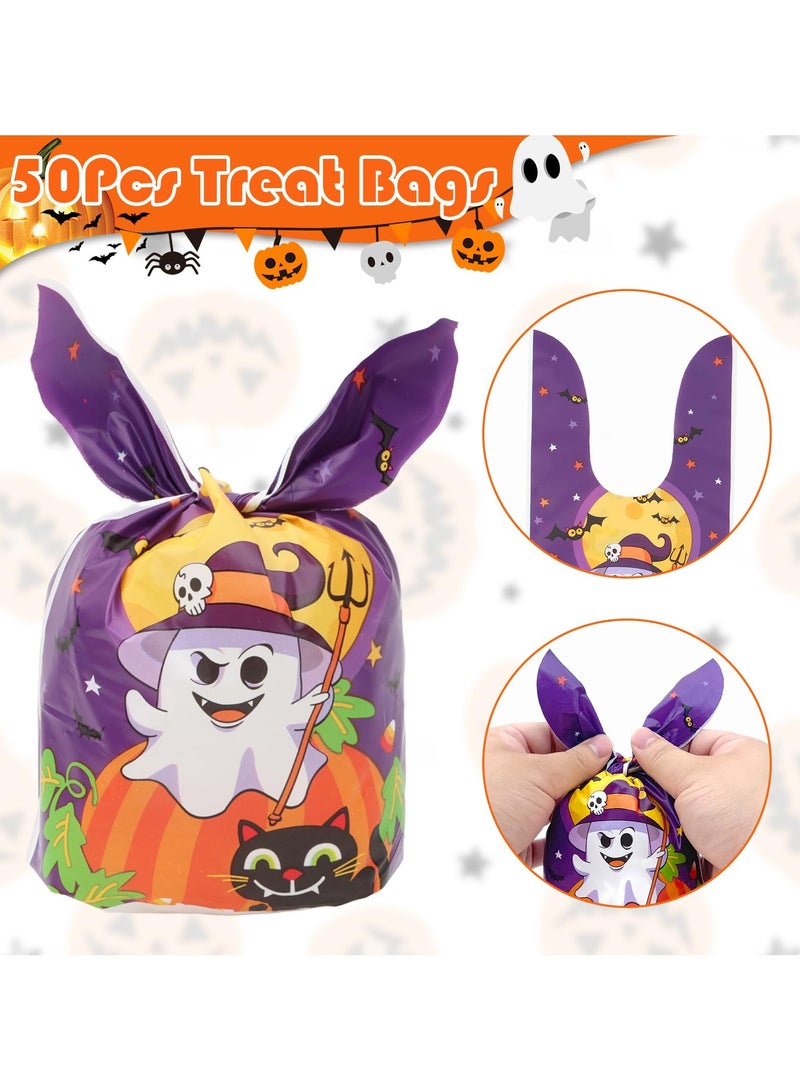 50PCS Festival Treat Bags 3 Patterns With Candy Bags for Trick or Treating Treat Bag Party Supplies Storage Bags Halloween - Image 4