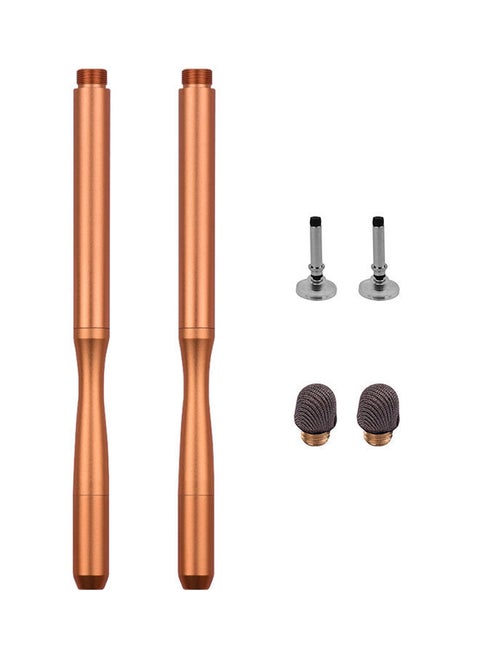 2-Piece Touchscreen Precision Stylus Pen Set With Fiber Tip And Disc Gold