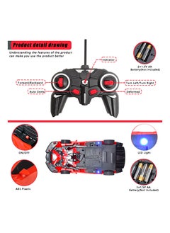 بيوينتي Dual Function Remote Control Robot Car Toy for Kids Age 5-12 One on Transformation Red Racing Vehicle for Boys and Girls  - Image 4