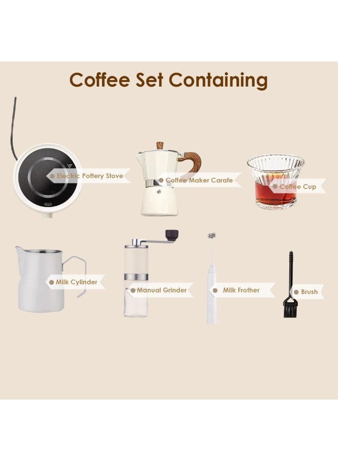 Pour Over Coffee Maker Set 7 Pieces White Premium Coffee Kit with Dosing Ring Dispenser for Perfect Brew Control Ideal for Home Baristas Travel  Camping - Image 3