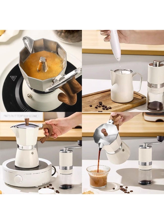 Pour Over Coffee Maker Set 7 Pieces White Premium Coffee Kit with Dosing Ring Dispenser for Perfect Brew Control Ideal for Home Baristas Travel  Camping - Image 5