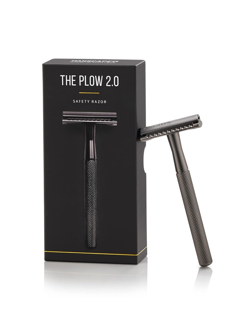 manscaped MANSCAPED® The Plow® 2.0 Premium Single Blade Double-Edged Safety Face Razor for Men - Image 1