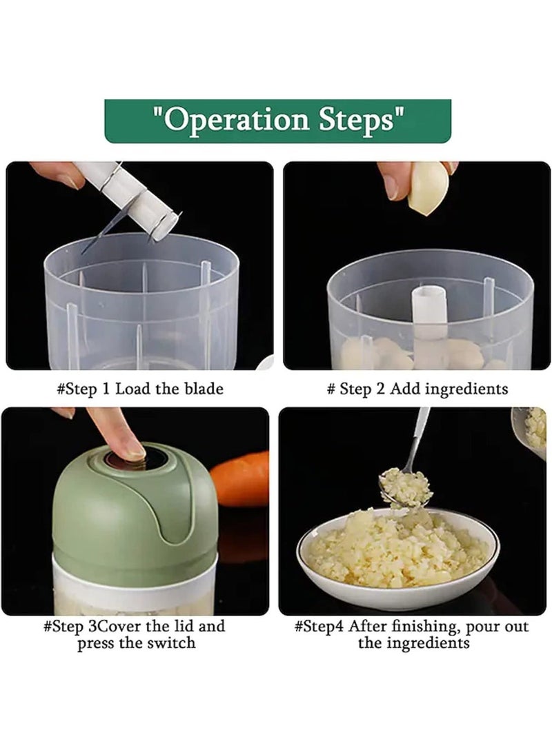 Electric Mini Garlic Chopper USB Meat Grinder Garlic Masher Machine Sturdy Durable Crushed Ginger Vegetable Crusher Kitchenware - Image 3