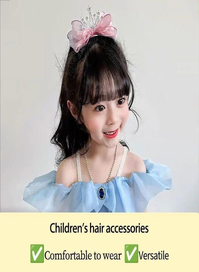 Guqqeuc Crown Bow Hair Clips Princess Hair Bowknot Barrettes for Women Christmas Birthday Party Hair Accessories Sparkly Hair Bows Halloween Decorations, Pink - Image 4