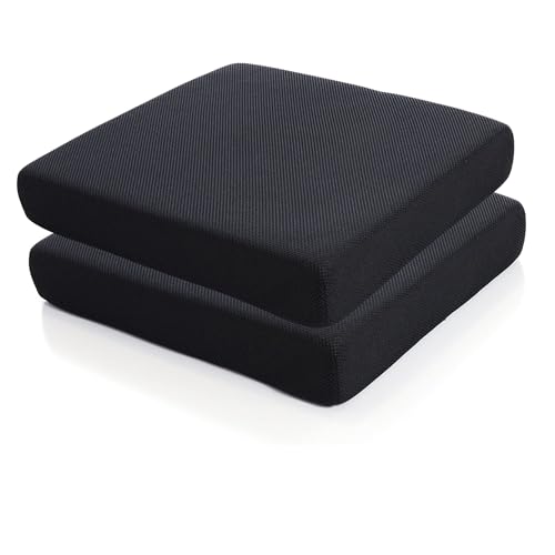 9villa Orthopedic Memory Foam Seat Cushion – Perfect for Office Chair and Wheelchair Seat Pads for Office, Car, Home, Floor Helps in Back Pain Relief with Mesh Cover (18"x18"x3" Inch) Pack of 2 - Image 1