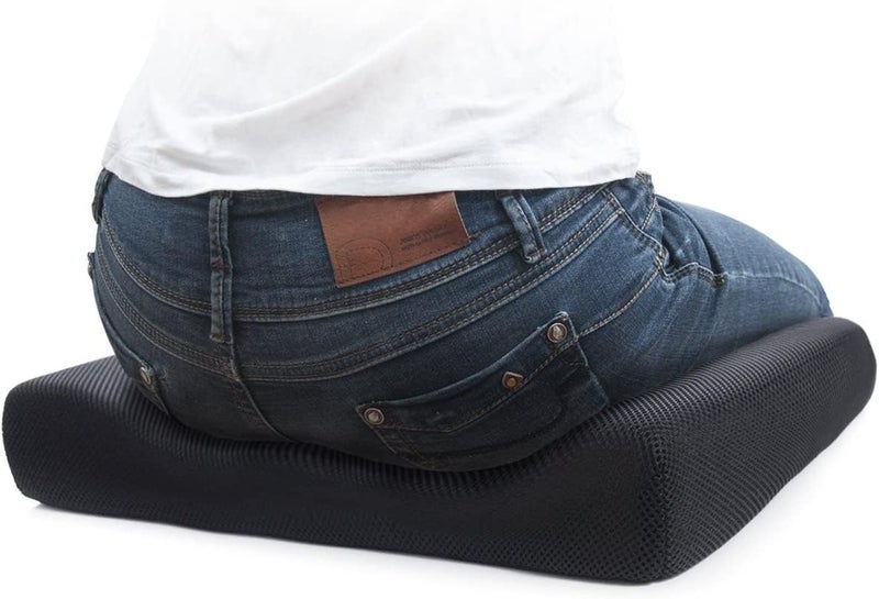 9villa Orthopedic Memory Foam Seat Cushion – Perfect for Office Chair and Wheelchair Seat Pads for Office, Car, Home, Floor Helps in Back Pain Relief with Mesh Cover (18"x18"x3" Inch) Pack of 2 - Image 4