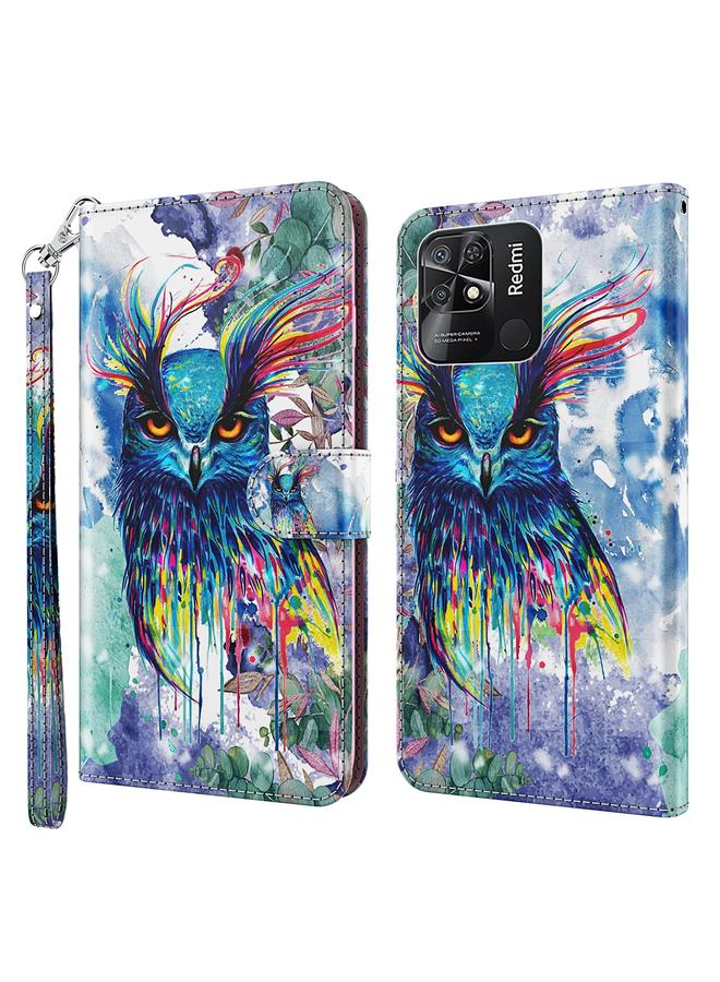 The Bros Case For Xiaomi Redmi 10C International Version 3D Painting Pattern TPU + PU Leather Phone Case