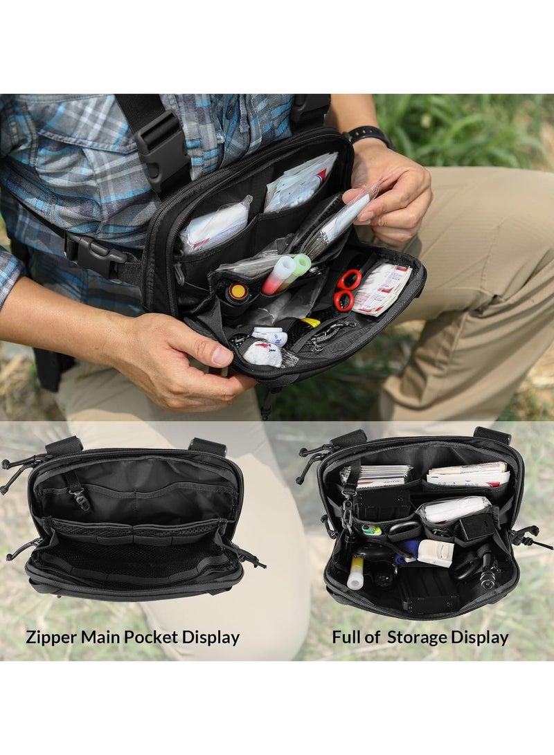 VOTAGOO VOTAGOO Tactical Chest Bag 2L Chest Rig Pouch with Compartment Adjustable Strap Outdoor  - Image 4
