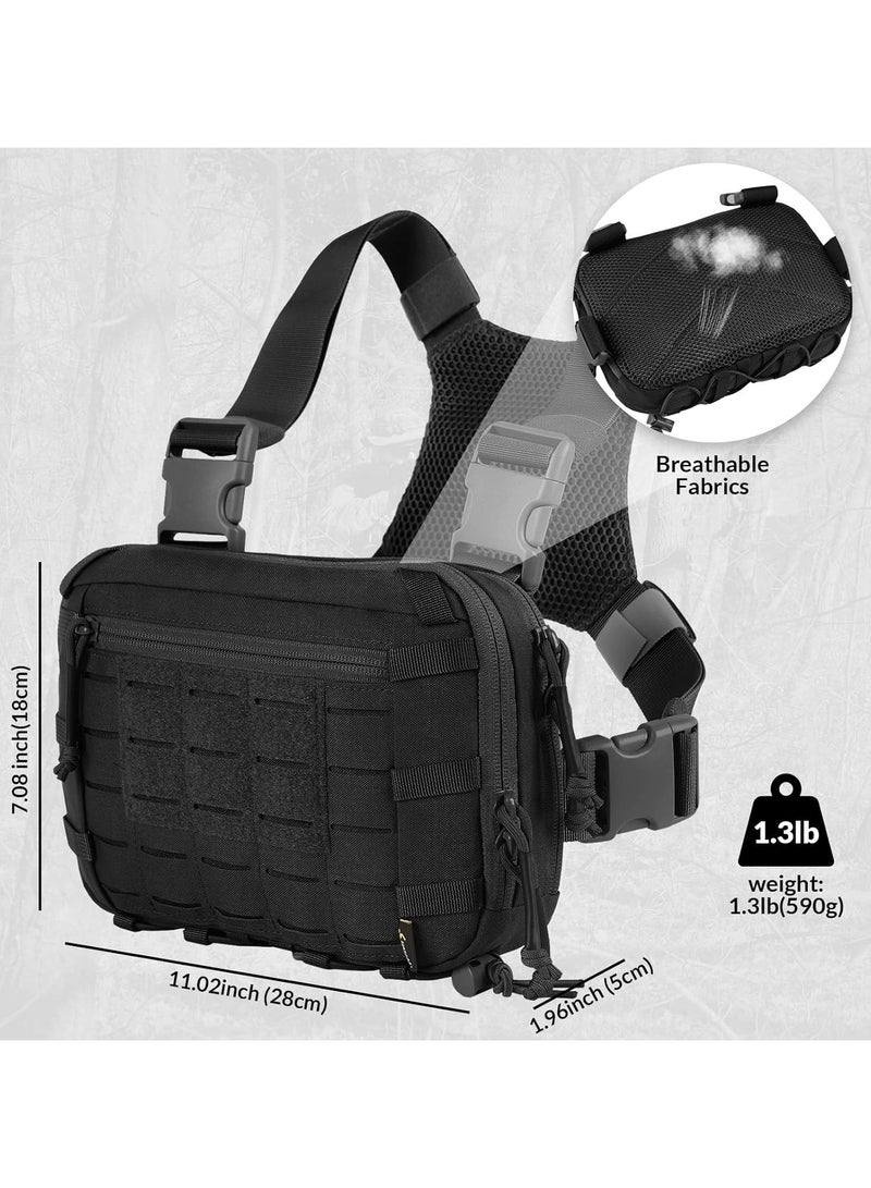 VOTAGOO VOTAGOO Tactical Chest Bag 2L Chest Rig Pouch with Compartment Adjustable Strap Outdoor  - Image 2