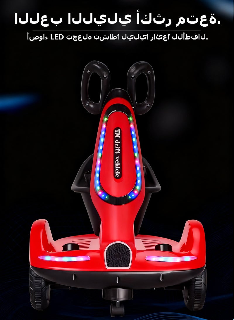 WEMART Kids Electric Scooter with Seat and Safety Belt, 4 Wheels Electric Ride On Toy for Kids, Parent Remote Control Car with Lights and Music, Red, for Girls and Boys - Image 4