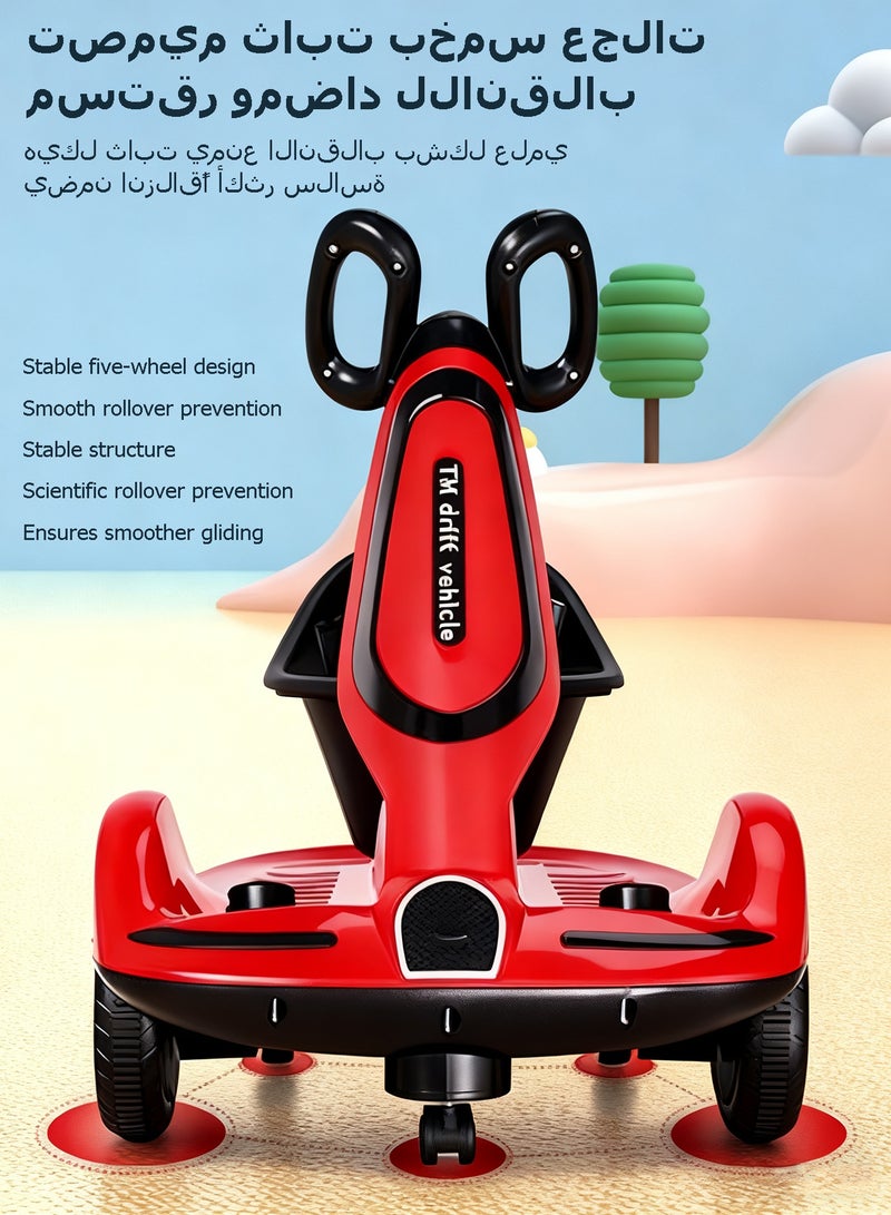 WEMART Kids Electric Scooter with Seat and Safety Belt, 4 Wheels Electric Ride On Toy for Kids, Parent Remote Control Car with Lights and Music, Red, for Girls and Boys - Image 2