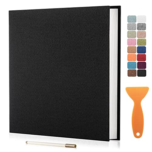 HenPisen Large Photo Album Self Adhesive Scrapbook Album for 4×6 5×7 8×10 Pictures DIY Magnetic Linen Cover Album 40 Pages for Family Wedding Gifts with Metal Pen and Plastic - Image 1