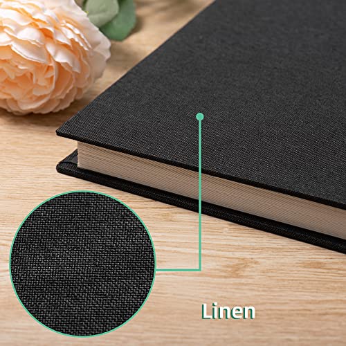 HenPisen Large Photo Album Self Adhesive Scrapbook Album for 4×6 5×7 8×10 Pictures DIY Magnetic Linen Cover Album 40 Pages for Family Wedding Gifts with Metal Pen and Plastic - Image 4