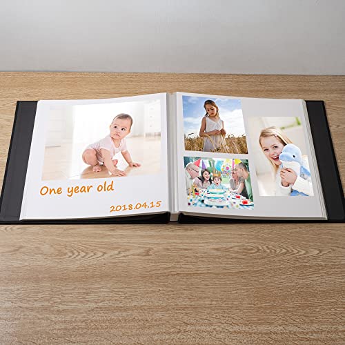 HenPisen Large Photo Album Self Adhesive Scrapbook Album for 4×6 5×7 8×10 Pictures DIY Magnetic Linen Cover Album 40 Pages for Family Wedding Gifts with Metal Pen and Plastic - Image 3
