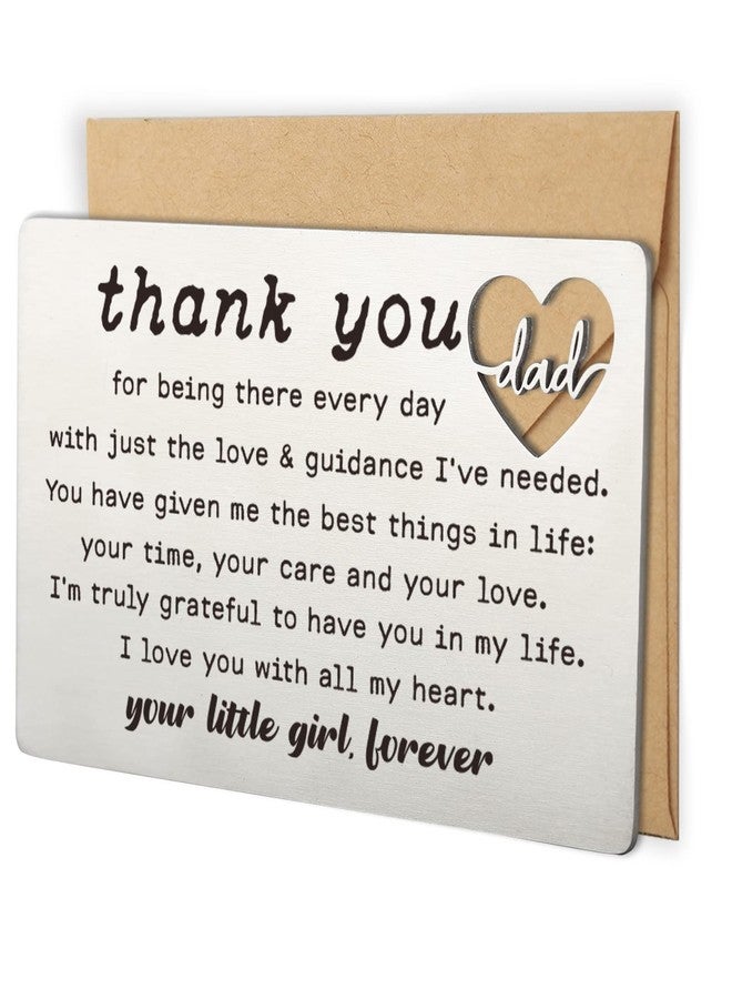 YODOCAMP Thank You Dad Engraved Wallet Card Inserts, Dad Gifts from Daughter, Birthday Father's Day Thanksgiving Christmas Valentines Gifts Card for Father Papa - Image 1