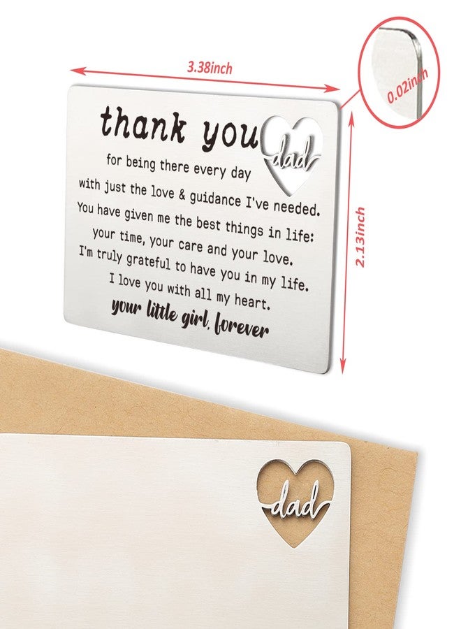 YODOCAMP Thank You Dad Engraved Wallet Card Inserts, Dad Gifts from Daughter, Birthday Father's Day Thanksgiving Christmas Valentines Gifts Card for Father Papa - Image 2