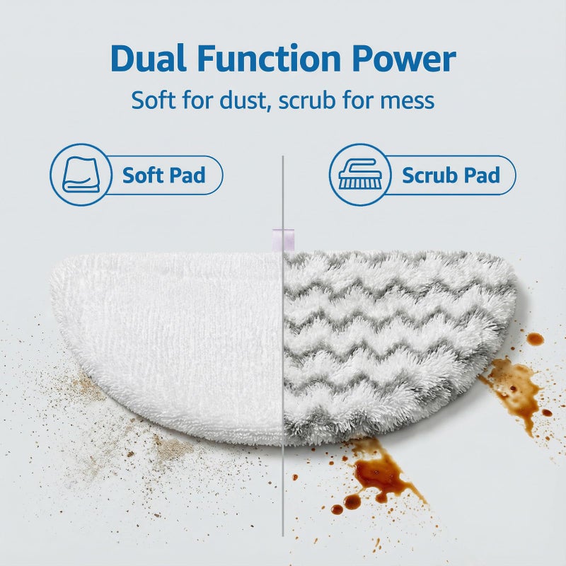 S2U 6-Pack Bissell Steam Mop Pads, for Bissell Powerfresh Steam Mop Pads 1940/1806, Thick & Washable Steam Mop Replacement Pads for Weekly Tile/Vinyl/Concrete/Large Home/Garage Cleaning - Image 5