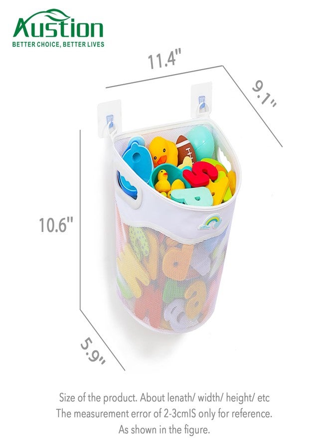 Austion Quick-Fetch Way Mesh Bath Toy Holder, Wide Opening and Large Capacity Bath tub Toy Storage for Easy Access to Toys, Space-Saving Wall-Mounted Bath Toy Organizer, Quick Dry Bathtub Toy Holder - Image 2
