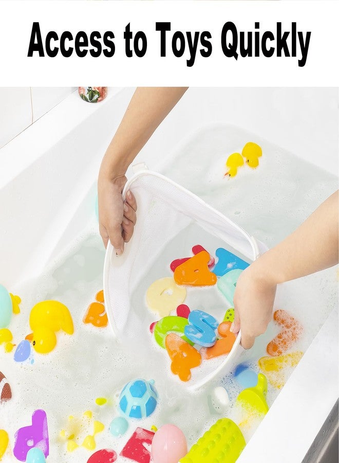 Austion Quick-Fetch Way Mesh Bath Toy Holder, Wide Opening and Large Capacity Bath tub Toy Storage for Easy Access to Toys, Space-Saving Wall-Mounted Bath Toy Organizer, Quick Dry Bathtub Toy Holder - Image 3
