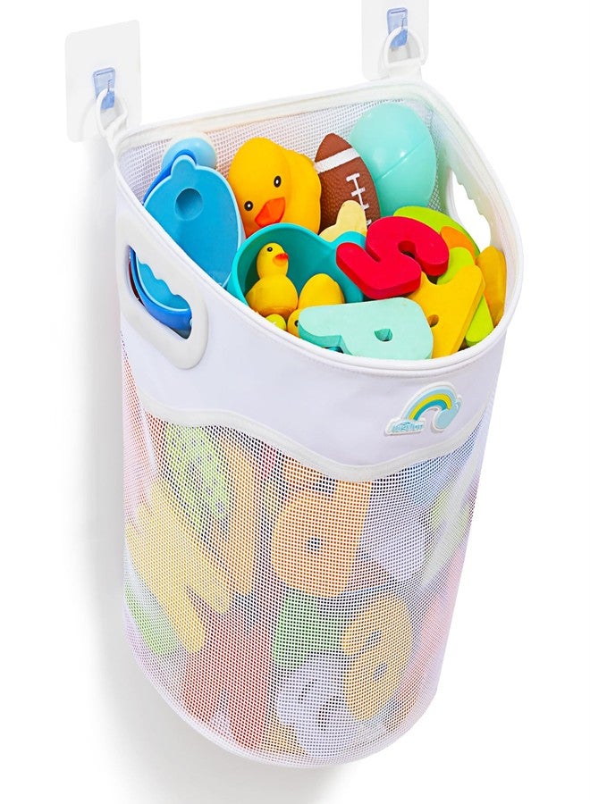 Austion Quick-Fetch Way Mesh Bath Toy Holder, Wide Opening and Large Capacity Bath tub Toy Storage for Easy Access to Toys, Space-Saving Wall-Mounted Bath Toy Organizer, Quick Dry Bathtub Toy Holder - Image 1