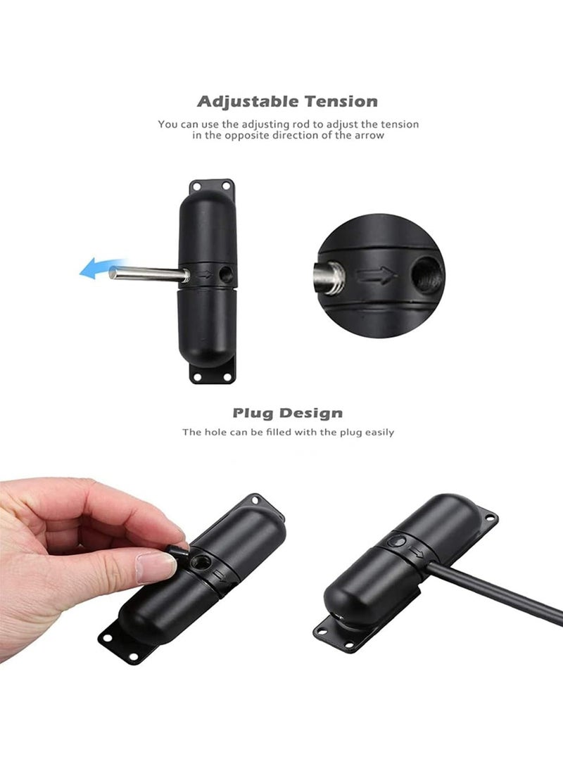 Dovva Automatic Door Closer, Safety Spring Door Closers, Stainless Steel Door Closing Controller for Residential Commercial Use, Automatic Sliding Door Closer for Homes (Black)  - Image 3