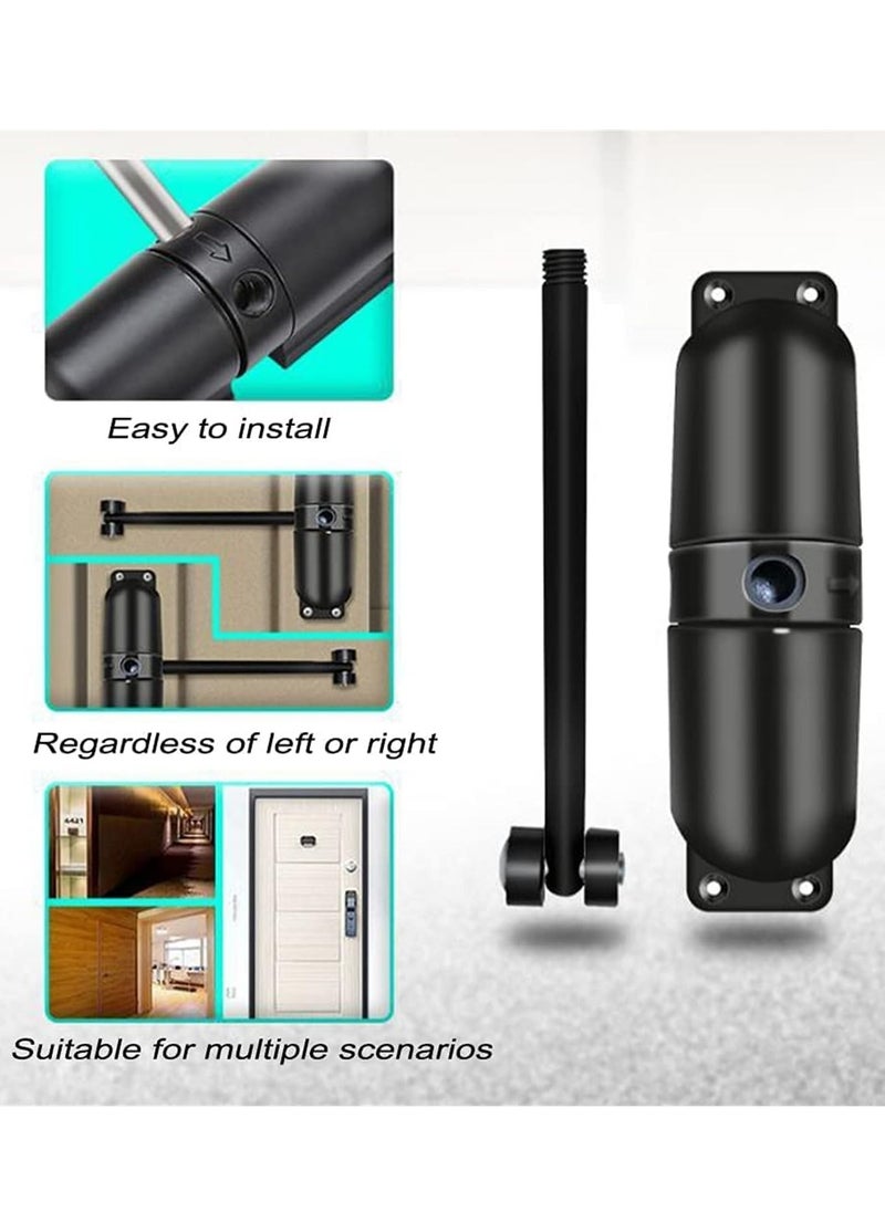 Dovva Automatic Door Closer, Safety Spring Door Closers, Stainless Steel Door Closing Controller for Residential Commercial Use, Automatic Sliding Door Closer for Homes (Black)  - Image 4
